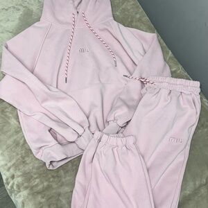 Pink Hoodie and Sweatpants Set